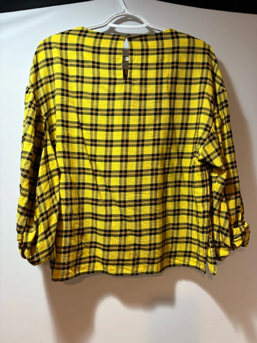 Zara Yellow and Black Plaid Top - Picture 2 of 3